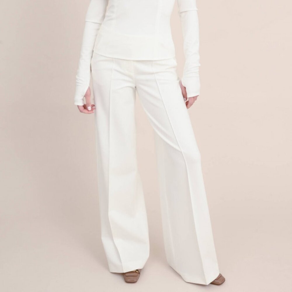 Dorothee Schumacher Emotional Essence White Ponte Wide-Leg Pants